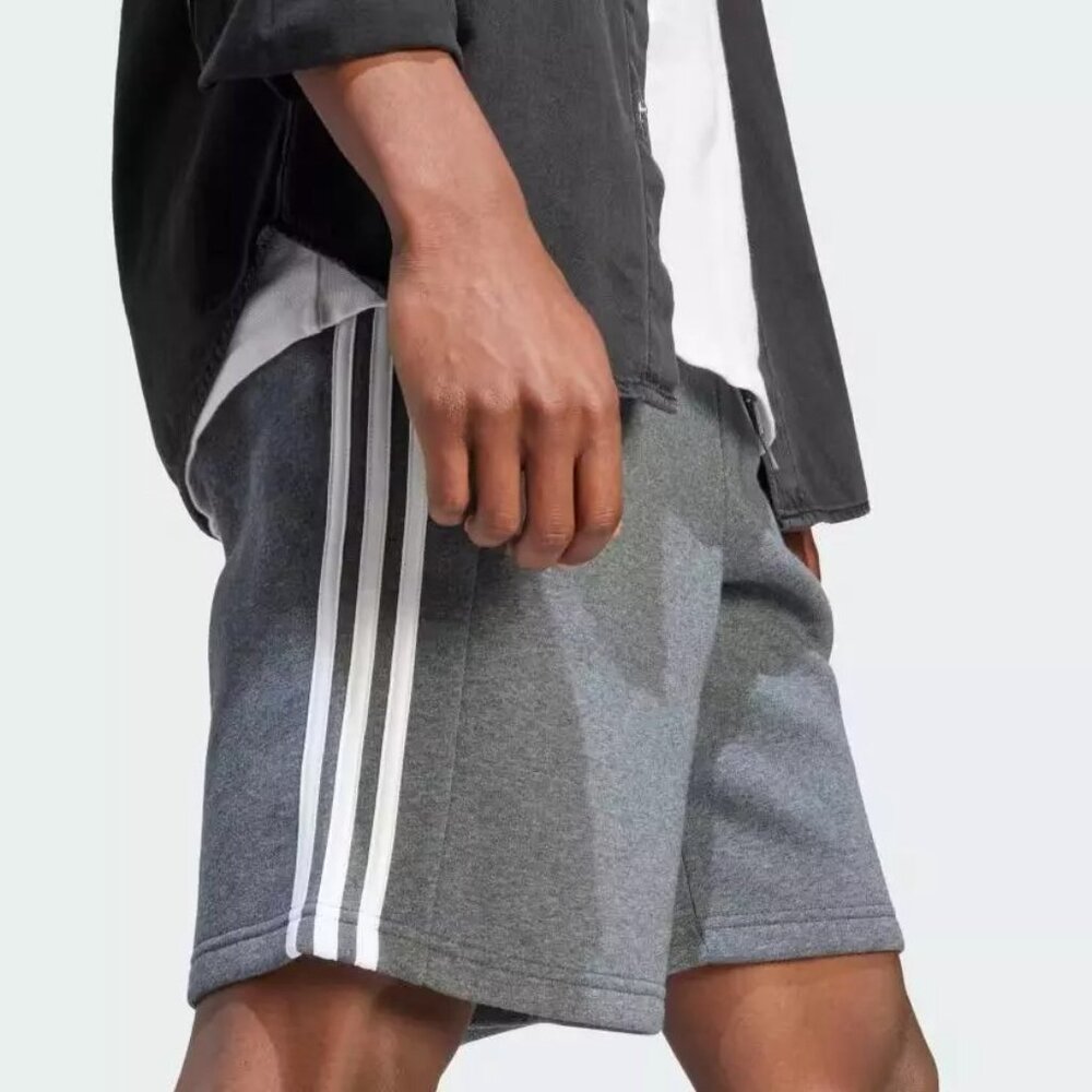 adidas Men's Essentials Fleece 3-Stripes Shorts Gray X-Large Tall - Picture 3 of 6